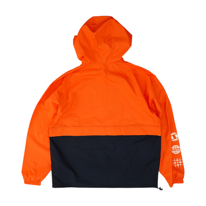 Orange Color Block 1/4 Zip Pullover