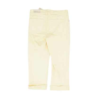 Yellow Solid Capri Pants
