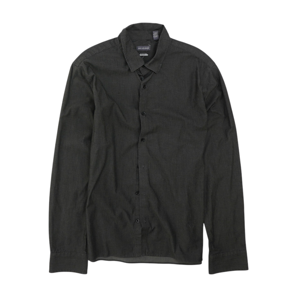 Charcoal Solid Long Sleeve Button Down