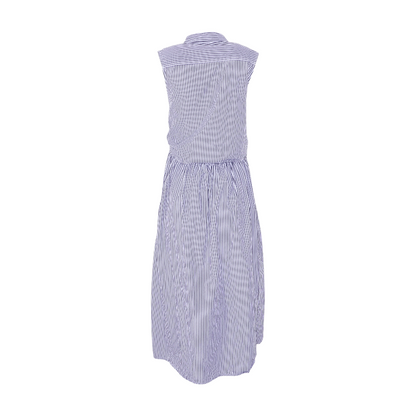 Gray Striped Midi Dress