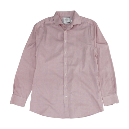 Red Abstract Long Sleeve Button Down
