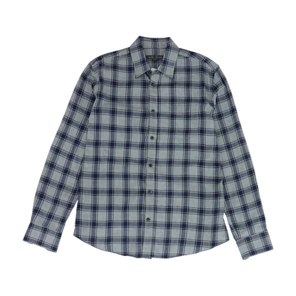 Gray Plaid Flannel Button Down