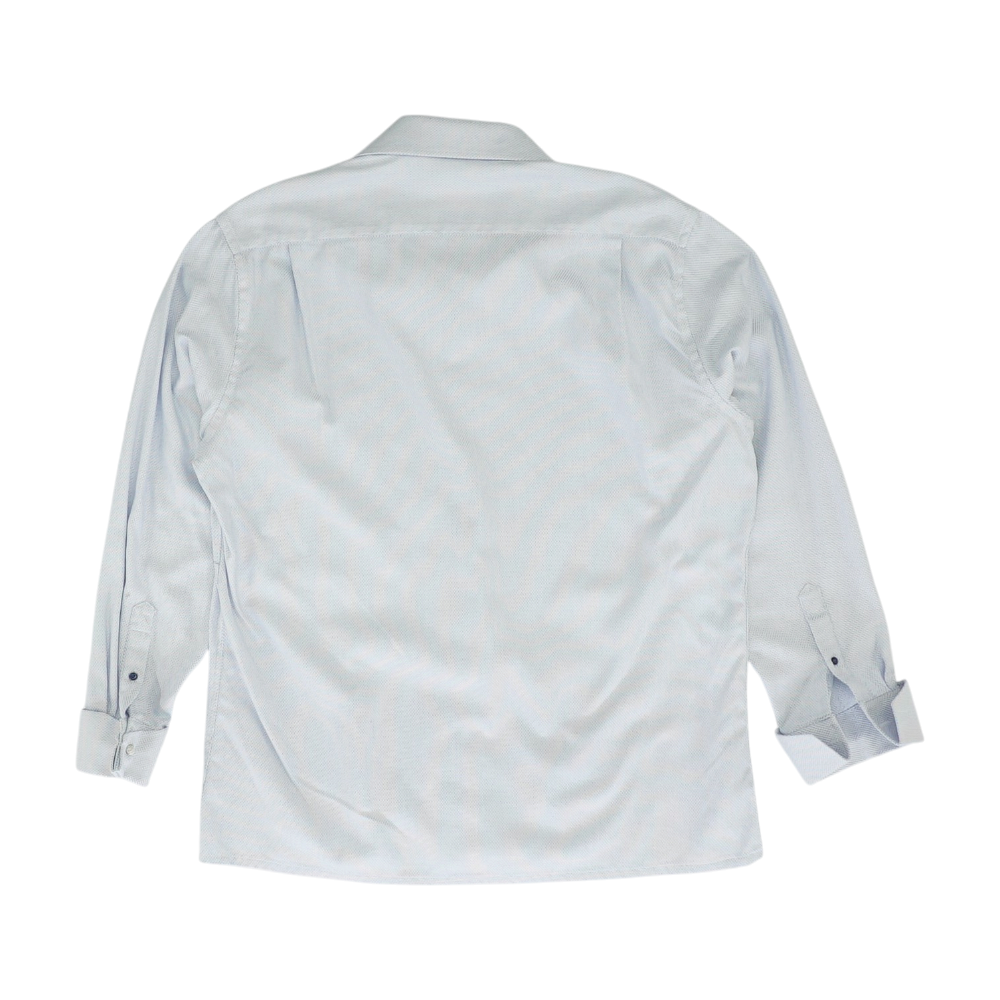 White Print Flannel Button Down