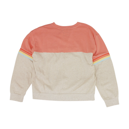 Pink Color Block Sweatshirt Pullover