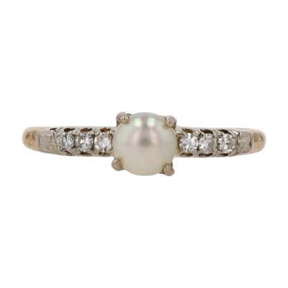 14K Yellow Gold Cultured Pearl Fashion Ring