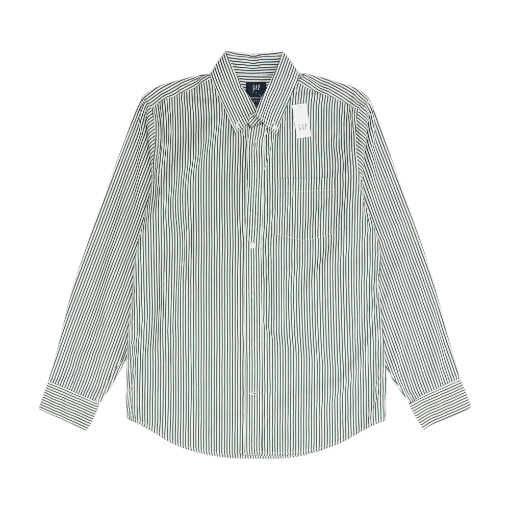 Gap White Striped Long Sleeve Button Down – Image 1