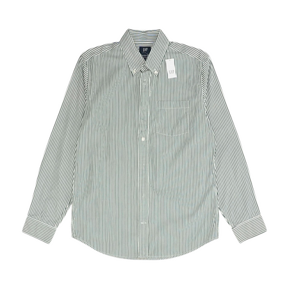 Gap White Striped Long Sleeve Button Down – Image 1