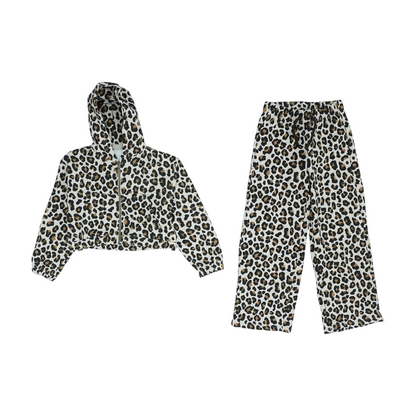Beige Animal Print Long Sleeve Set