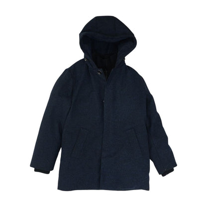 Navy Color Block Puffer Coat