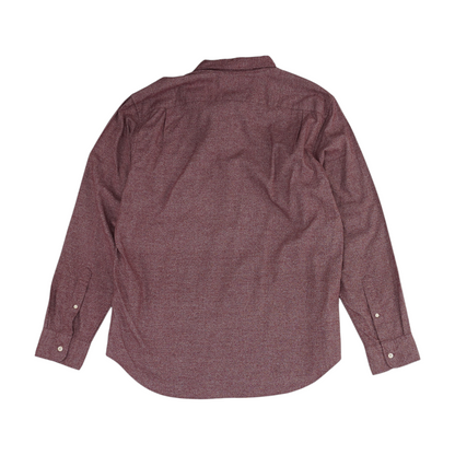 Red Solid Long Sleeve Button Down