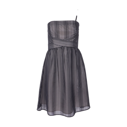 Gray Striped Midi Dress