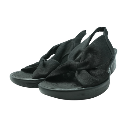 Black Wedged Sandals