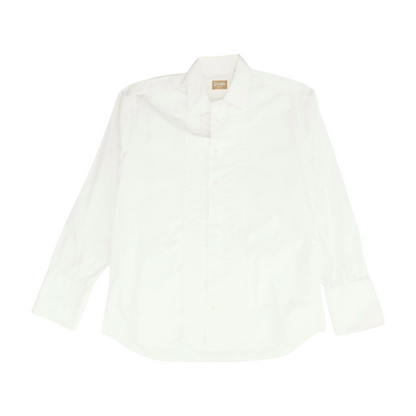 White Solid Long Sleeve Button Down