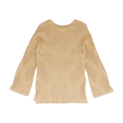 Tan Solid Crewneck Sweater