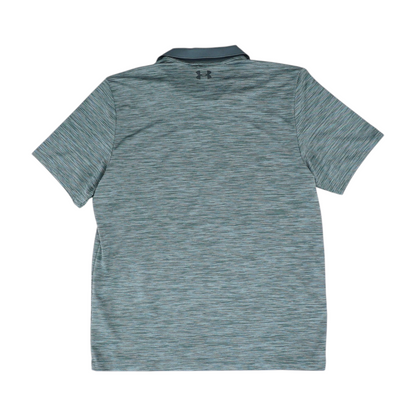 Gray Striped Short Sleeve Polo