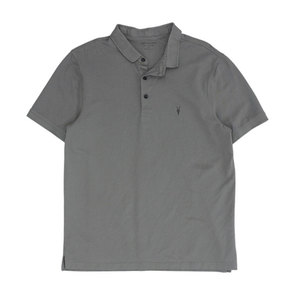 Gray Solid Short Sleeve Polo