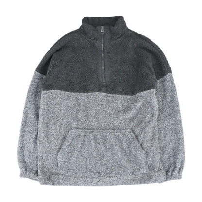Gray Color Block 1/4 Zip Pullover