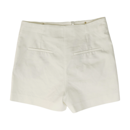 White Solid Chino Shorts
