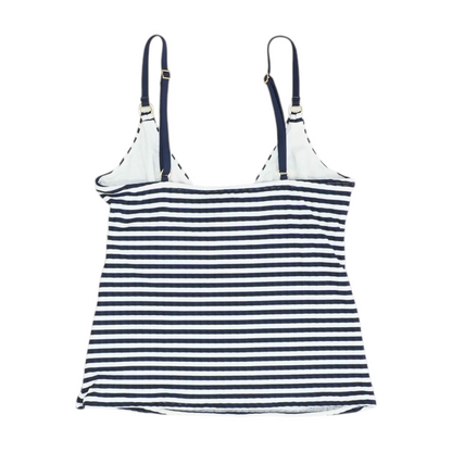 Navy Striped Swim Top