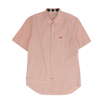 Red Striped Short Sleeve Button Down