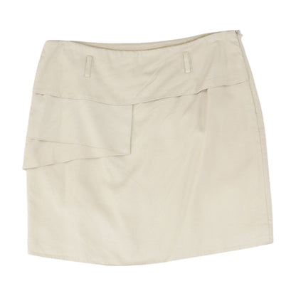 Khaki Solid Mini Skirt