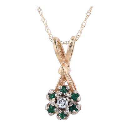 10K Yellow Gold Diamond Pendant Necklace