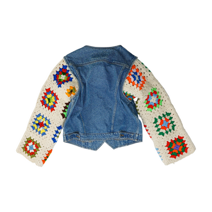 Multi Color Block Denim Jacket
