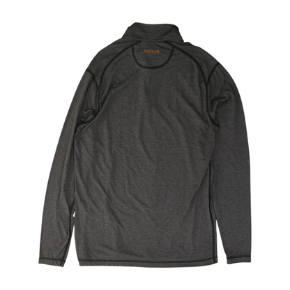 Gray Solid 1/4 Zip Pullover