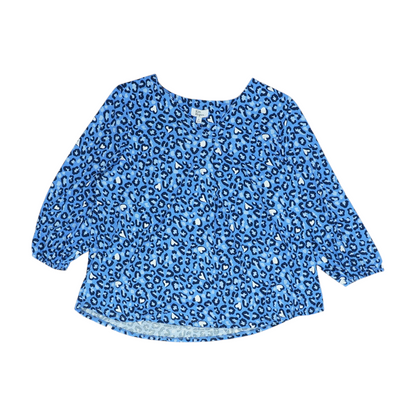 Blue Animal Print Blouse