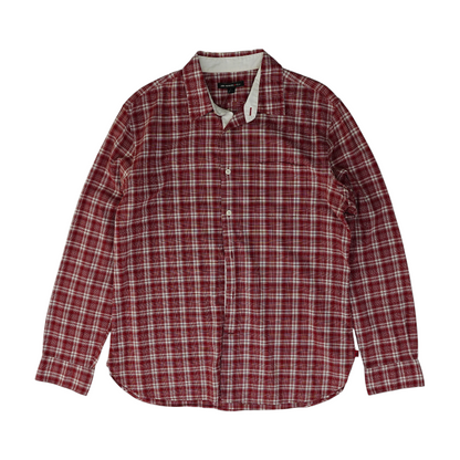 Red Plaid Long Sleeve Button Down