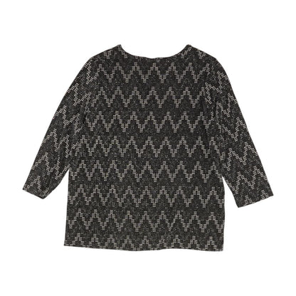 Black Chevron Long Sleeve Blouse