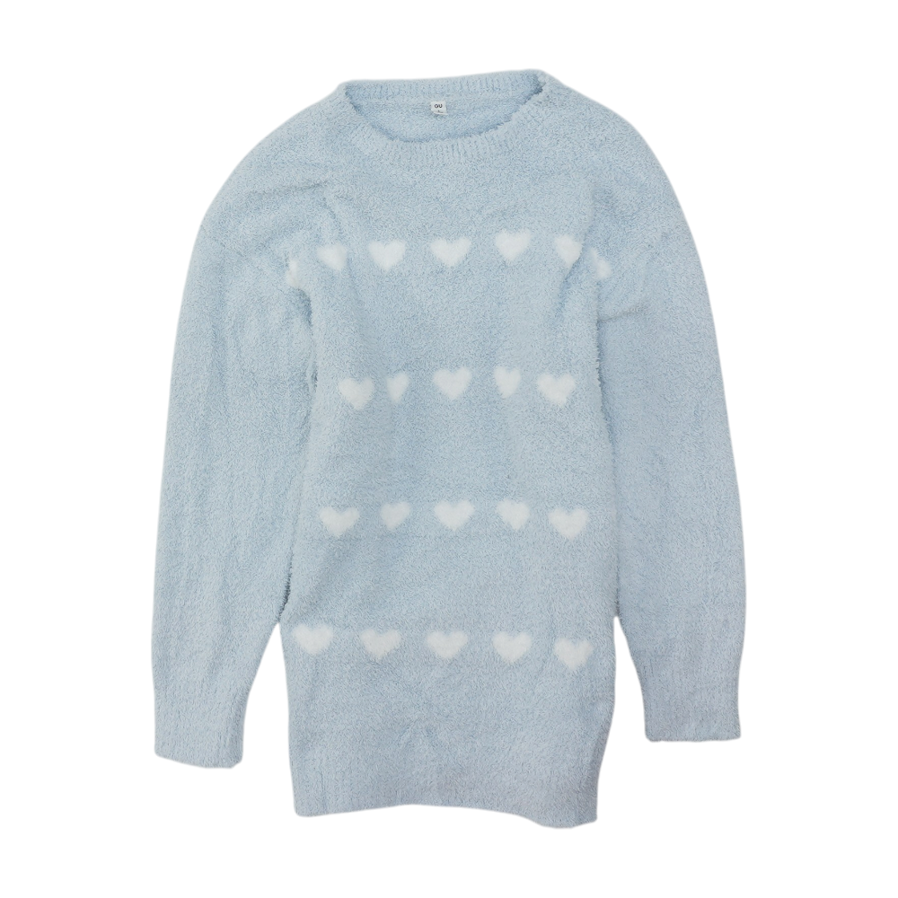 GU Blue Hearts Pullover Sweater – Image 1