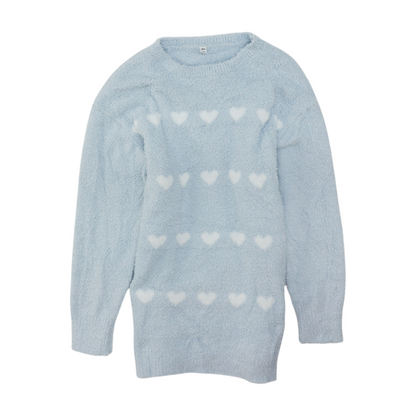 GU Blue Hearts Pullover Sweater – Image 1