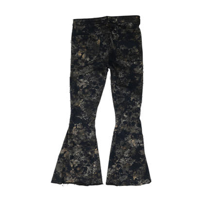 Black Floral Bootcut Jeans