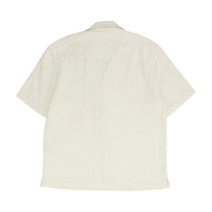 Ivory Solid Short Sleeve Button Down