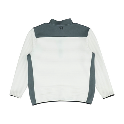 White Color Block 1/4 Zip Pullover