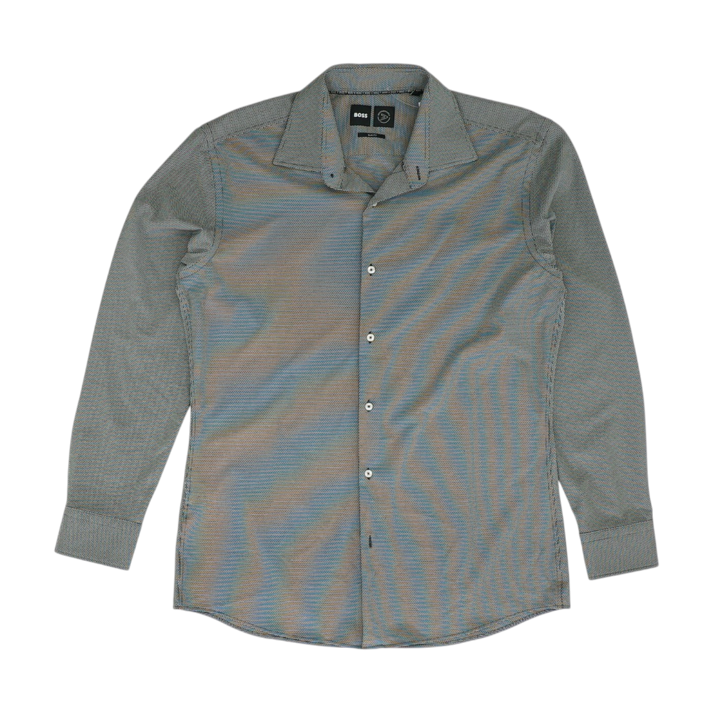 Black Abstract Long Sleeve Button Down
