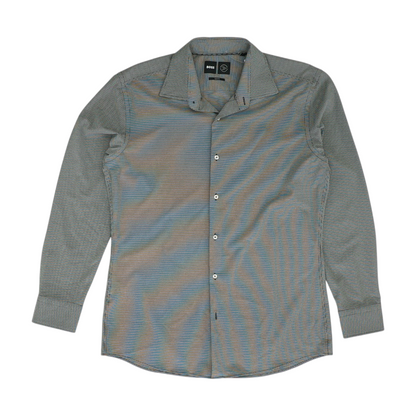 Black Abstract Long Sleeve Button Down