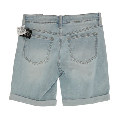Blue Solid Denim Shorts