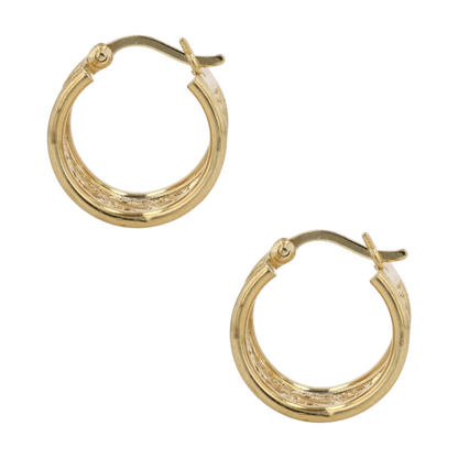 18K Yellow Gold Hoop Earrings