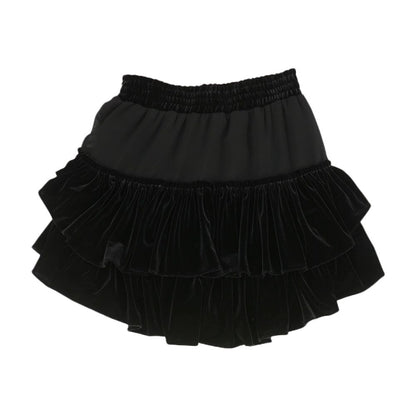 Black Solid Mini Skirt