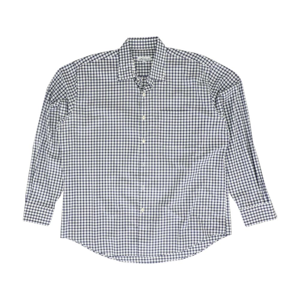 White Check Long Sleeve Button Down