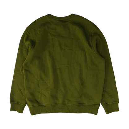 Olive Solid Sweatshirt Pullover