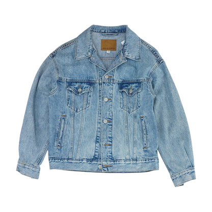 Blue Solid Denim Jacket