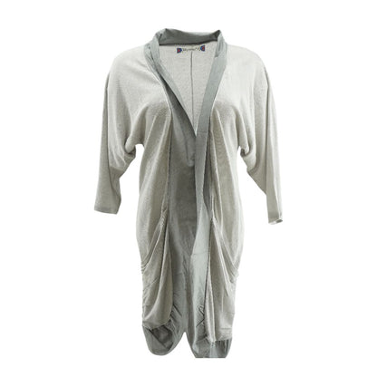 Gray Solid Cardigan Sweater