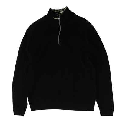 Blue Solid 1/4 Zip Pullover