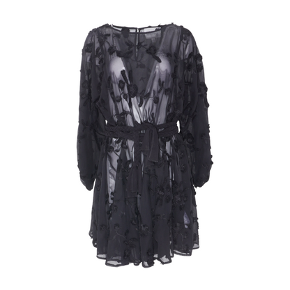 Black Floral Midi Formal