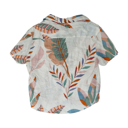 White Print Button Down