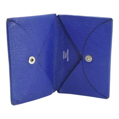 Navy Calvi Card Holder in Mysore Goatskin
