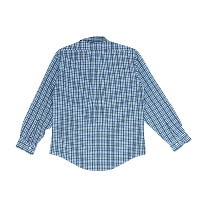 Blue Plaid Long Sleeve Button Down